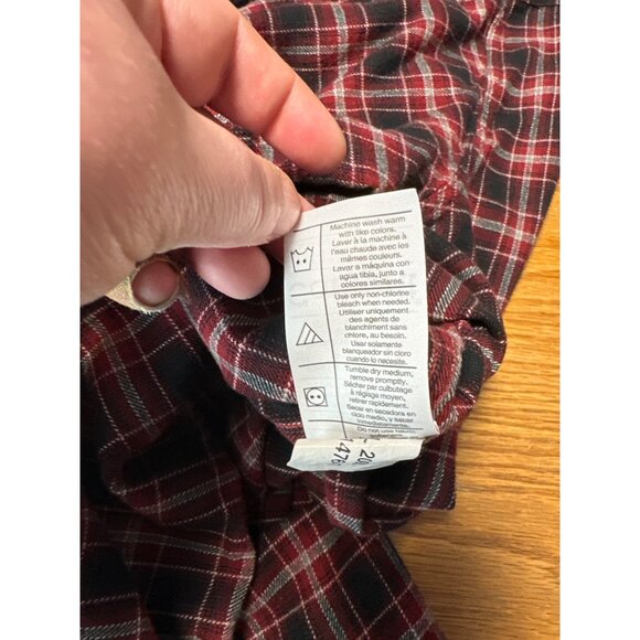 Carhartt Mens Red & Black Plaid Button Down Long Sleeve Flannel Shirt 2XL - Picture 8 of 10